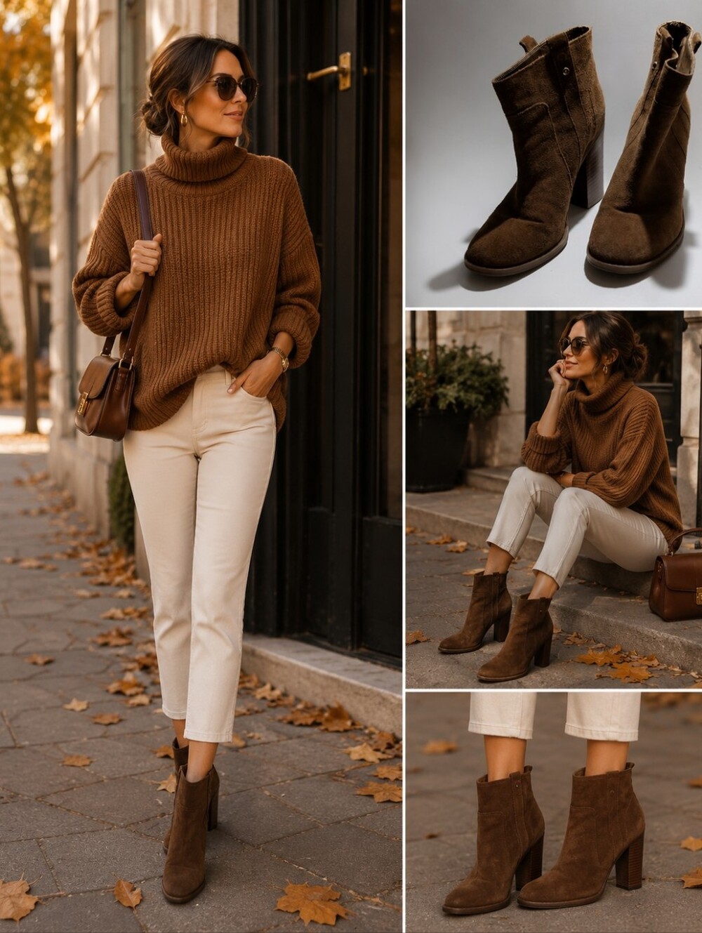 Nine West Brown Suede Block Heel Ankle Booties